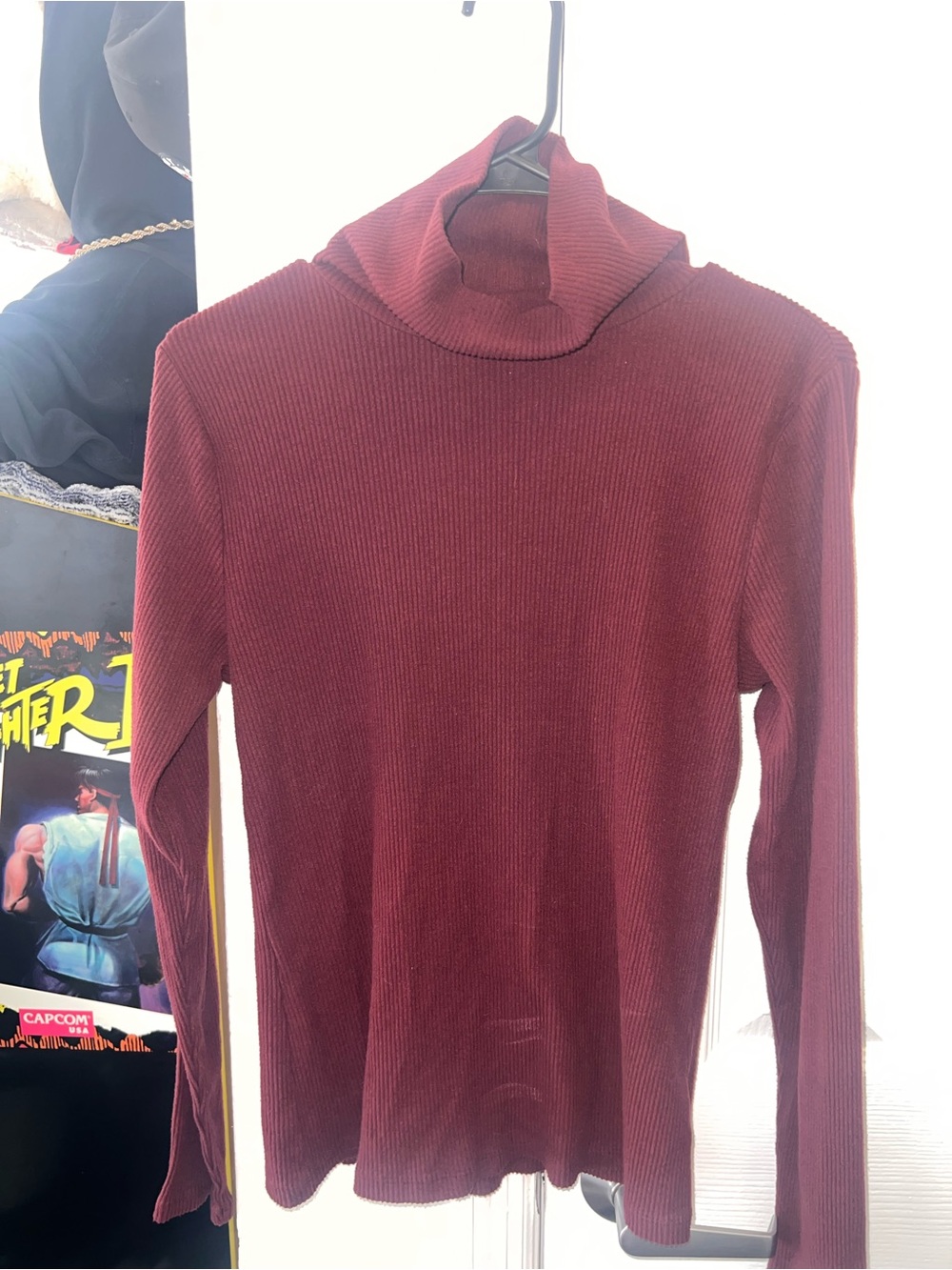 Old Navy | Burgundy Ribbed Long Sleeve Turtleneck Top Size L